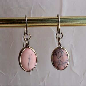 Elegant Pink Marble-Style Earrings